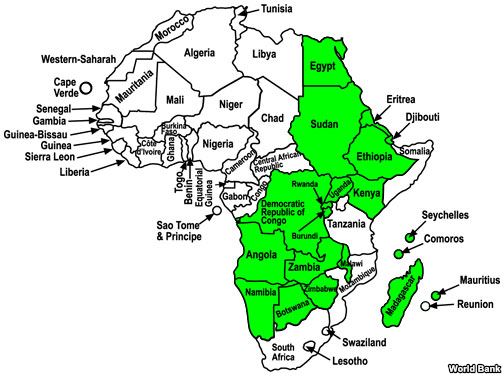 Map of COMESA World Bank