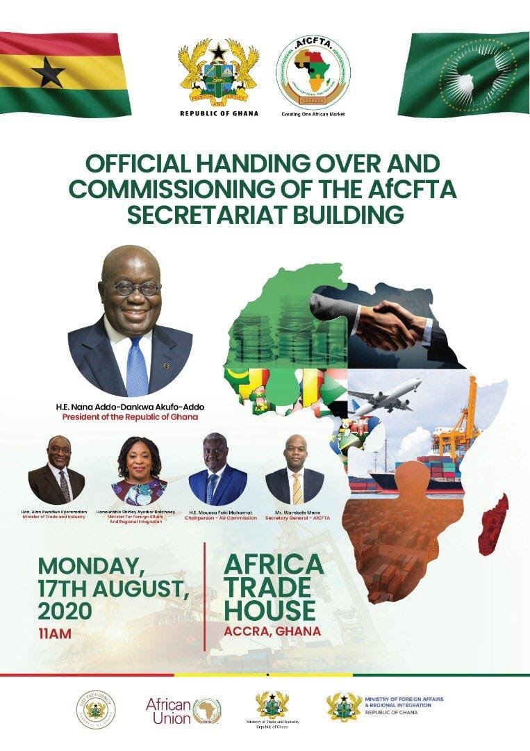 Official Handing Over AfCFTA Secretariat August 2020